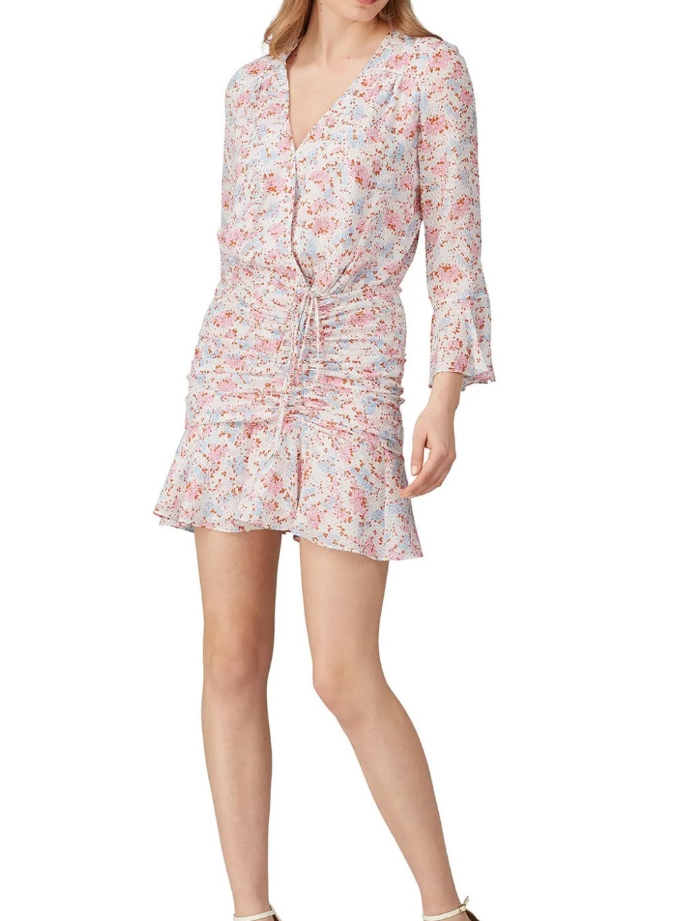 Veronica Beard Pink Floral Silk "Sean" Dress